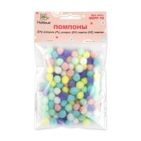 Помпоны HOBBIUS MIX 100 шт №01 Пастельное ассорти SKPF-10