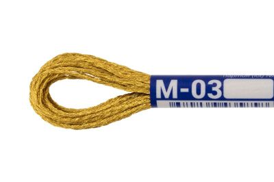 Нитки для вышивания GAMMA мулине SM металлик 8 м золото MG-М-03