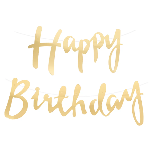Гирлянда Happy Birthday (курсив), золото 500 см  SF-521176