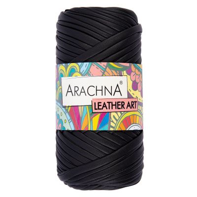 Пряжа ARACHNA Leather Art 100% полиэстер 1 x 160 ± 10 г 50 м №01 черный ARA-LA-01