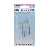 Иглы GAMMA гобеленовые №18-24, 6 шт, закругленные, в блистере N-305