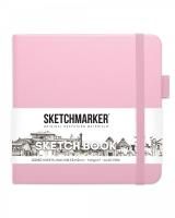 Блокнот для зарисовок SKETCHMARKER 140 г/м2 12 x 12 см 80 л, твердая обложка, Розовый MP2315002SM