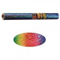 Фольга голографическая самоклеящаяся FOLIA 40 см x 1 м, 1 шт, 77 Rainbow/радужный FL-310/77