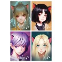 Блокнот А6 40л. MESHU "Neko" на отрывной склейке, матовая ламинация, тиснение фольгой RE-MS_54393