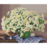 Алмазная мозаика ТРИ СОВЫ "Ромашки" 40 x 50 см, холст RE-АМ4050_47551