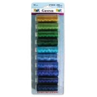Нитки для вышивания GAMMA Набор №3 100% вискоза 10 x 200 я 183 м ассорти V150/2-3