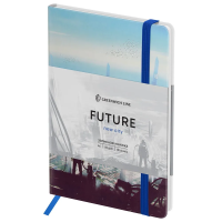Записная книжка А6 80л. Greenwich Line "New city" ЛАЙТ, кожзам, с резинкой, тиснение фольгой, блок в клетку RE-NA6_50487