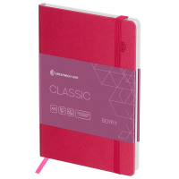 Записная книжка А6 80л. Greenwich Line "Classic. Berry" ЛАЙТ, кожзам, с резинкой, фактурное тиснение, блок в клетку RE-NA6_51753