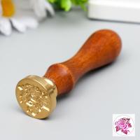 Печать для сургуча с деревянной ручкой "Королевская роза" 9 х 2.5 х 2.5 см SIM-5278980