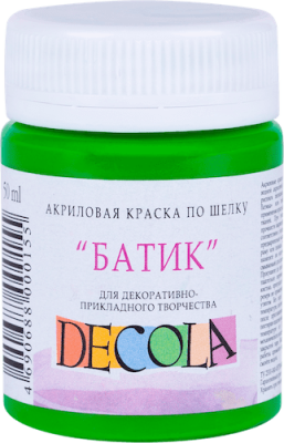 Краска акриловая по шелку "батик" DECOLA 50 мл, 717 Зеленая светлая NP-4428717