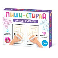 Развивающая игра: Пиши-стирай двумя руками" (18 карточек) KOR-05068
