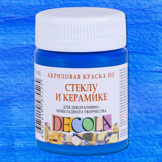 Краска акриловая по стеклу/керамике DECOLA банка 50 мл, 520 Синяя светлая NP-4028520