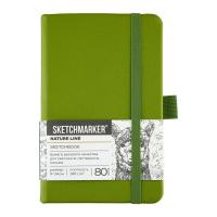 Блокнот для зарисовок SKETCHMARKER 140 г/м2 9 x 14 см 80 л, твердая обложка, Оливковый NP-24230701SM