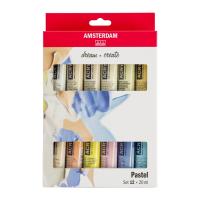 Набор акриловых красок AMSTERDAM Standart 12 цв x 20 мл пастельные цвета RT17820601