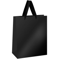 Пакет подарочный 26 x 32 x 12 см MESHU "Black" ламинация с блестками RE-MS_61717