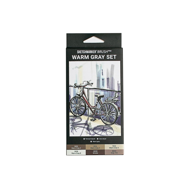 Набор маркеров SKETCHMARKER Brush Warm grey 6 шт MPSMB-6WMGR