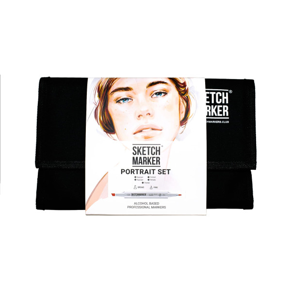 Набор маркеров SKETCHMARKER Portrait Set 24 шт Портрет + сумка органайзер MPSM-24PORT