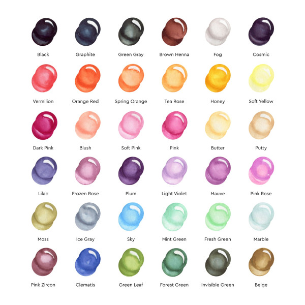 Набор акварельных маркеров SKETCHMARKER Aqua Colored Dreams 36 цв MPSMA-36CLDR