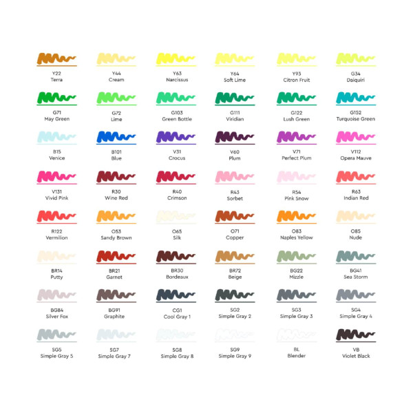 Набор маркеров SKETCHMARKER Brush Pop Art style 48 шт + пластиковый бокс MPSMB-48POPART