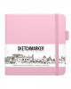 Блокнот для зарисовок SKETCHMARKER 140 г/м2 12 x 12 см 80 л, твердая обложка, Розовый MP2315002SM