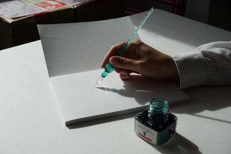 Ручка-перо стеклянная J. Herbin 18 см Бирюзовая RH-21433T