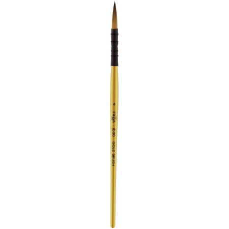 Кисть художественная синтетика ГАММА "Gold Brush" круглая №4 французское крепление, короткая ручка RE-1000004