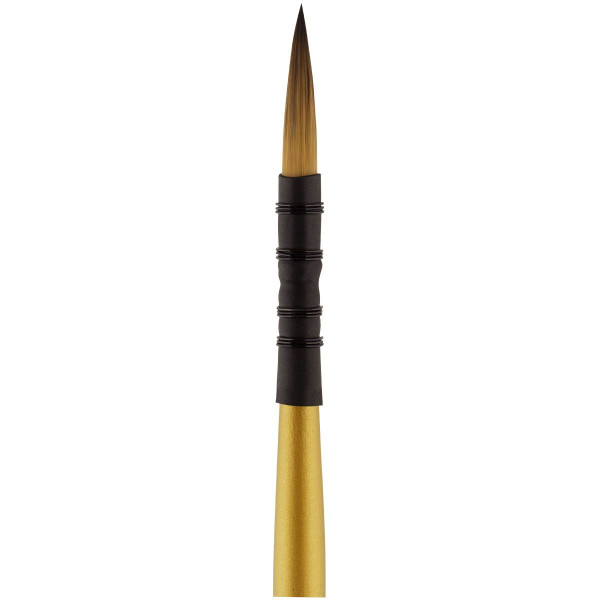 Кисть художественная синтетика ГАММА "Gold Brush" круглая №4 французское крепление, короткая ручка RE-1000004