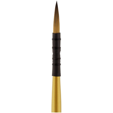 Кисть художественная синтетика ГАММА "Gold Brush" круглая №4 французское крепление, короткая ручка RE-1000004