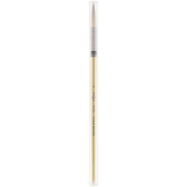 Кисть художественная синтетика ГАММА "Gold Brush" круглая №6 французское крепление, короткая ручка RE-1000006