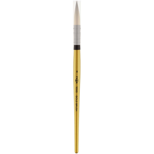 Кисть художественная синтетика ГАММА "Gold Brush" круглая №8 французское крепление, короткая ручка RE-1000008