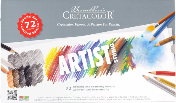 Набор для рисунков и эскизов CRETACOLOR Artist Studio Limited Edition 72 шт мет.пенал CR46572
