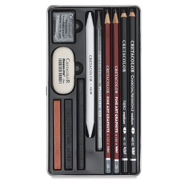 Набор для эскизов CRETACOLOR Teachers' Choice 11 предметов, мет.пенал CR40033