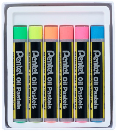 Пастель масляная PENTEL флуоресцентная 6 цв PHN-F6