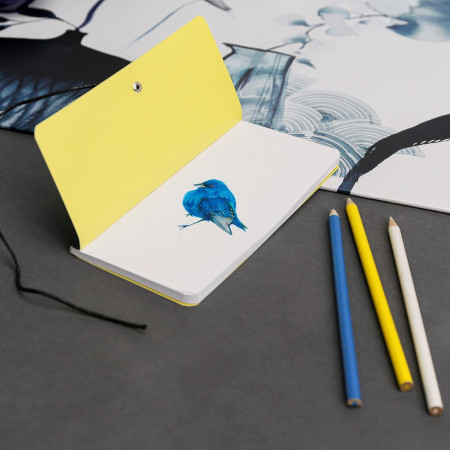 Блокнот CLAIREFONTAINE Inkebana 9 x 18 см 90 г/м2 40 л, без линовки, на завязке, ассорти RH-115932C
