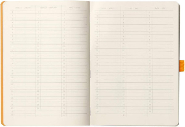 Блокнот RHODIA Goalbook A5 90 г/м2 120 л, в клетку, мягк.обл., на резинке, черный RH-117762C