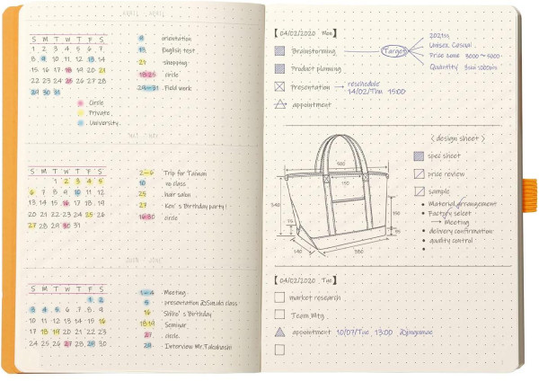 Блокнот RHODIA Goalbook A5 90 г/м2 120 л, в точку, мягк.обл., на резинке, морская волна RH-117807C