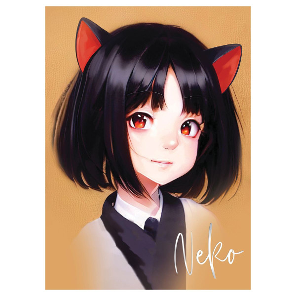 Блокнот А5 50л. MESHU "Neko" на отрывной склейке, матовая ламинация, тиснение фольгой RE-MS_54401