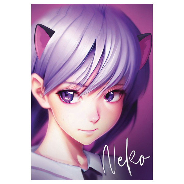 Блокнот А6 40л. MESHU "Neko" на отрывной склейке, матовая ламинация, тиснение фольгой RE-MS_54393