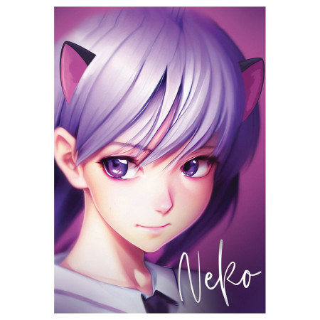 Блокнот А6 40л. MESHU "Neko" на отрывной склейке, матовая ламинация, тиснение фольгой RE-MS_54393