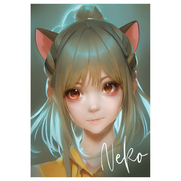 Блокнот А6 40л. MESHU "Neko" на отрывной склейке, матовая ламинация, тиснение фольгой RE-MS_54393