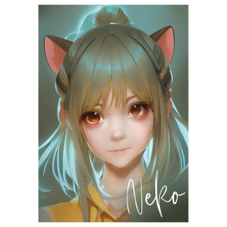 Блокнот А6 40л. MESHU "Neko" на отрывной склейке, матовая ламинация, тиснение фольгой RE-MS_54393