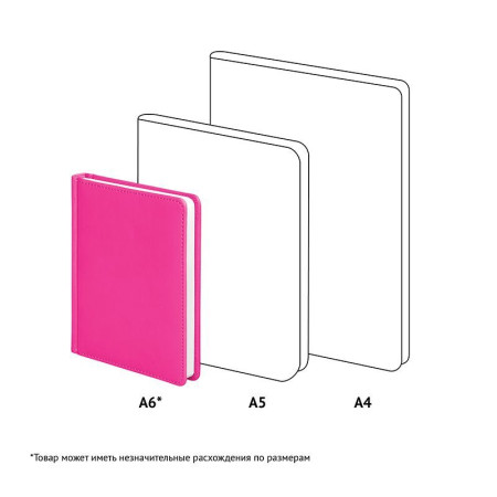 Ежедневник недатированный A6 136л. OfficeSpace "Winner" кожзам, фуксия RE-En6_12735