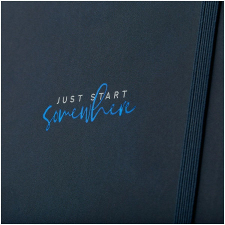 Записная книжка А5 96л. Greenwich Line "Just start. Blue" кожзам, на гребне, твердая обложка, тиснение фольгой, с петлей для ручки RE-NA5с_51432