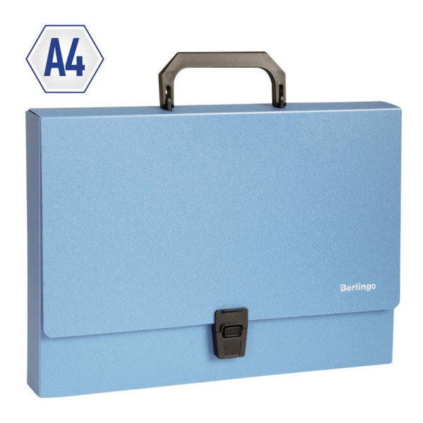 Папка-портфель 1 отделение А4 Berlingo "Standard" 325 x 230 x 35 мм, 1000 мкм, синяя RE-MP2310