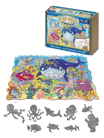 Фигурный деревянный пазл "FUN ART collection" Подводный мир MAG8372