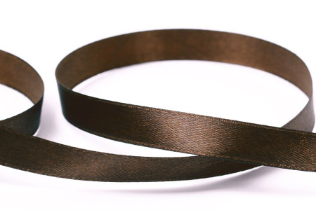 Лента атласная GAMMA 12 мм (1/2") 33 м ± 2 м №154 т.коричневый LEN-12-154