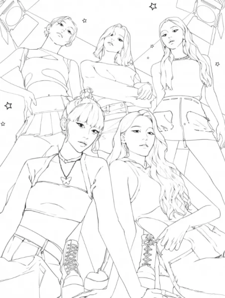 Раскраска: K-pop! Раскраска с участниками самых известных корейских групп EKS-895570