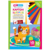 Картон цветной ArtSpace "Волшебный. Котенок" А4 10л. 10 цв, немелованный, золото, серебро, в папке RE-Нкн10-10_28653