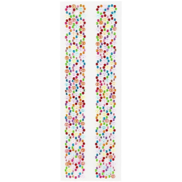 Наклейки акриловые MESHU "Bright line" 25 x 7.8 см, стразы, 500 накл, инд. уп., европодвес RE-MS_36646