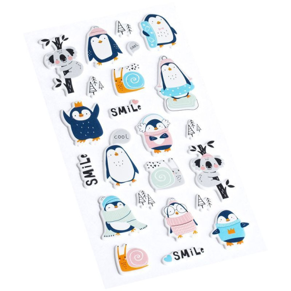 Наклейки объемные MESHU "Cute friends" 10 x 19 см RE-MS_36957